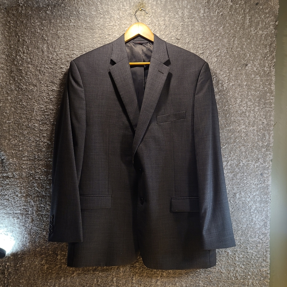Lauren Ralph Lauren Mens Suit Blazer 100% Wool Size 44R Gray‎ Lined